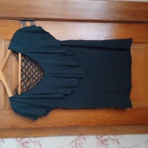 Ladies dark green top with net back